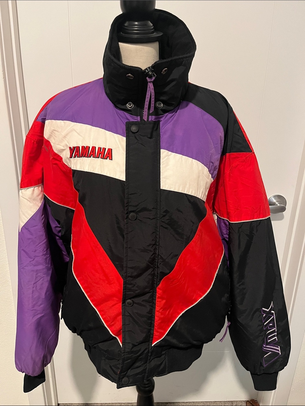 Vintage Yamaha Sportswear Multicolored Colorblock Pockets Snowmobile Jacket